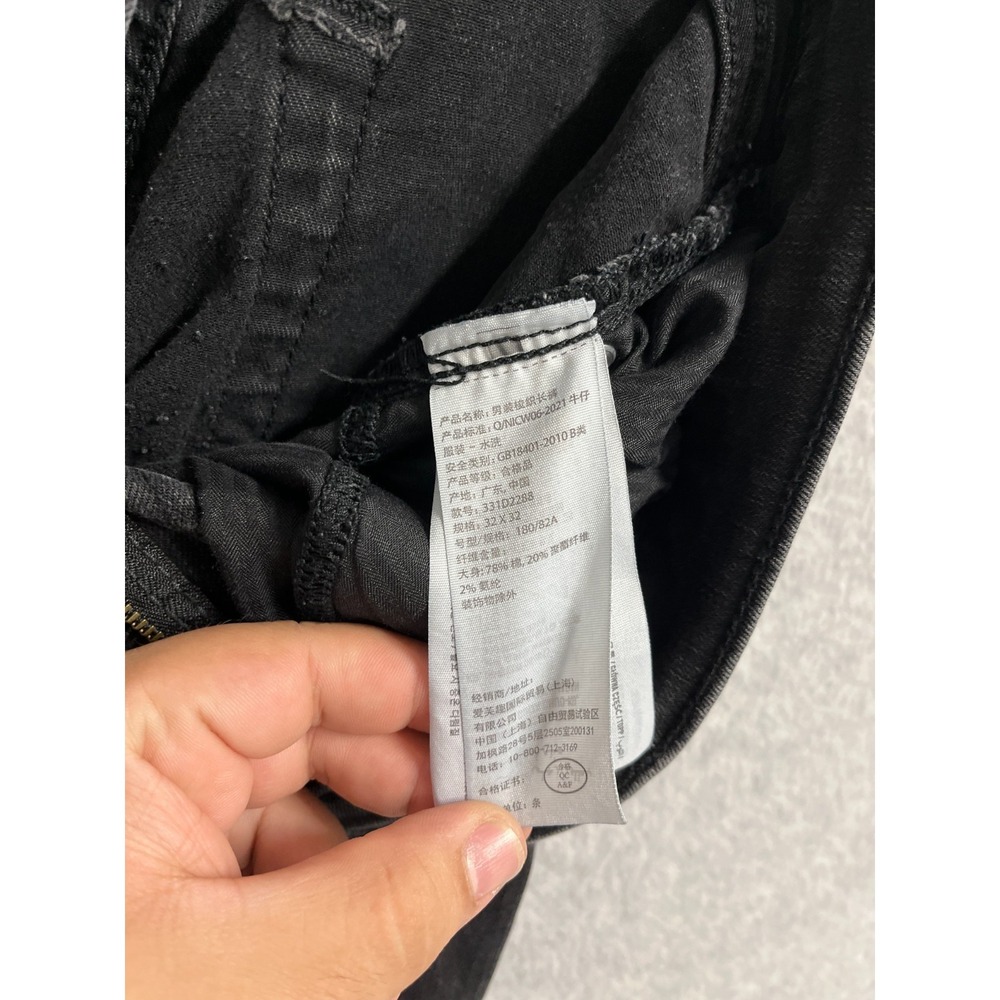 Hollister Jeans Mens 32x32 Black Denim Dark Wash All Day Comfort Slim Straight - Picture 7 of 12